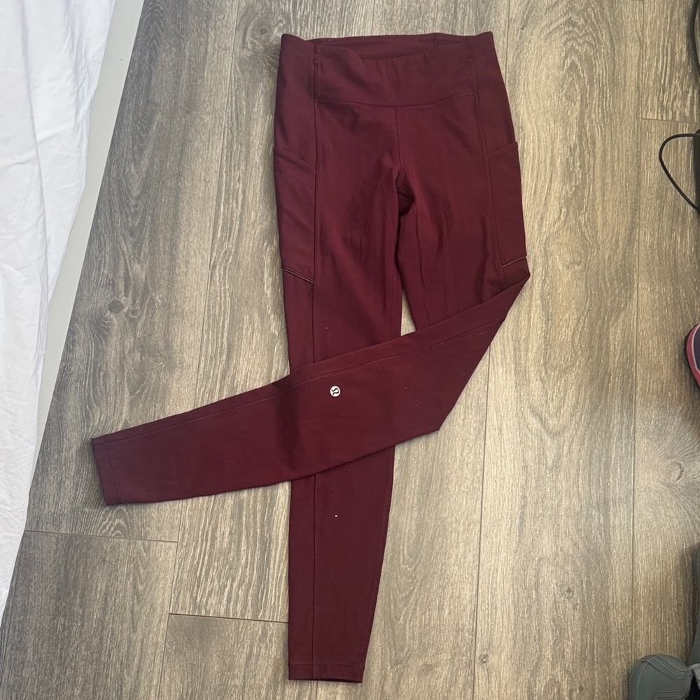 Lululemon Athletica Maroon Leggings